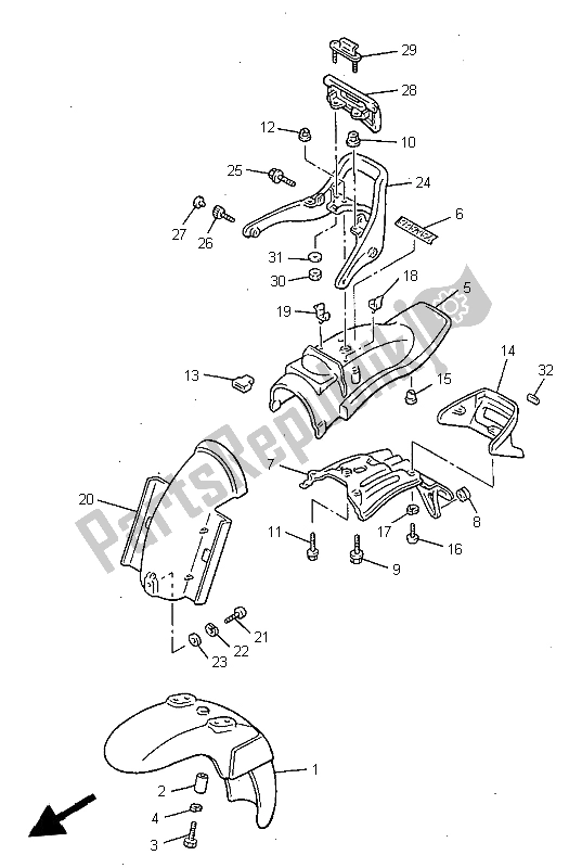 All parts for the Fender of the Yamaha V MAX 12 1200 1999