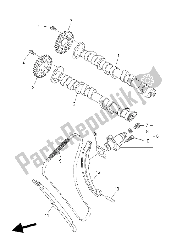 Tutte le parti per il Albero A Camme E Catena del Yamaha FZ6 NHG 600 2008