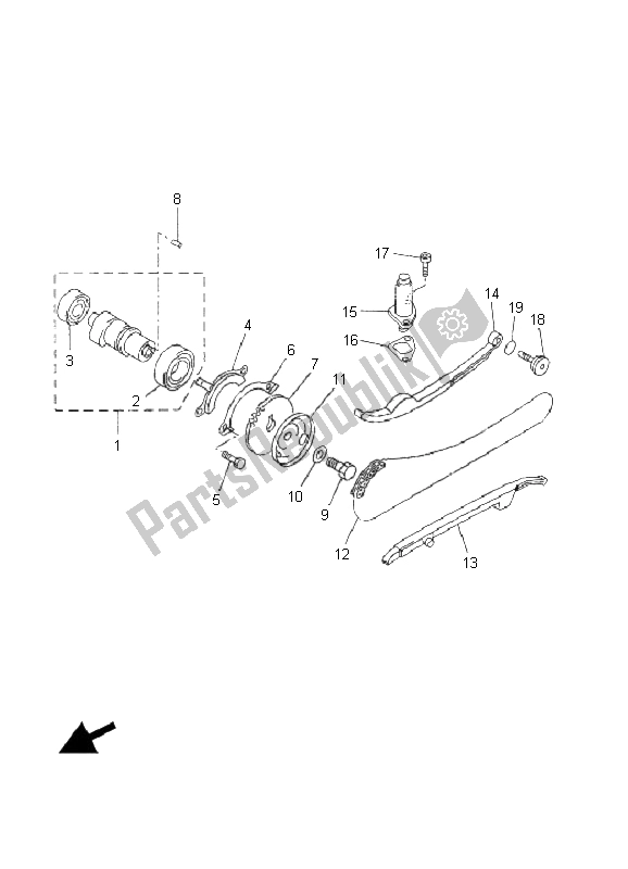 All parts for the Crankshaft & Chain of the Yamaha VP 250 X City 2008