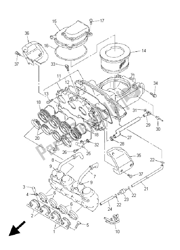 Toutes les pièces pour le Admission du Yamaha FZS 1000 S Fazer 2005