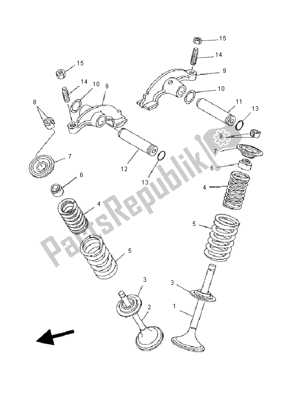 Wszystkie części do Zawór Yamaha YFM 400 FW Kodiak Manual 2001