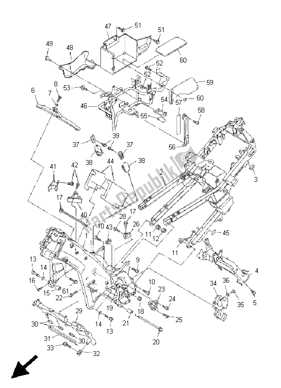 Tutte le parti per il Telaio del Yamaha FJR 1300 AS 2011
