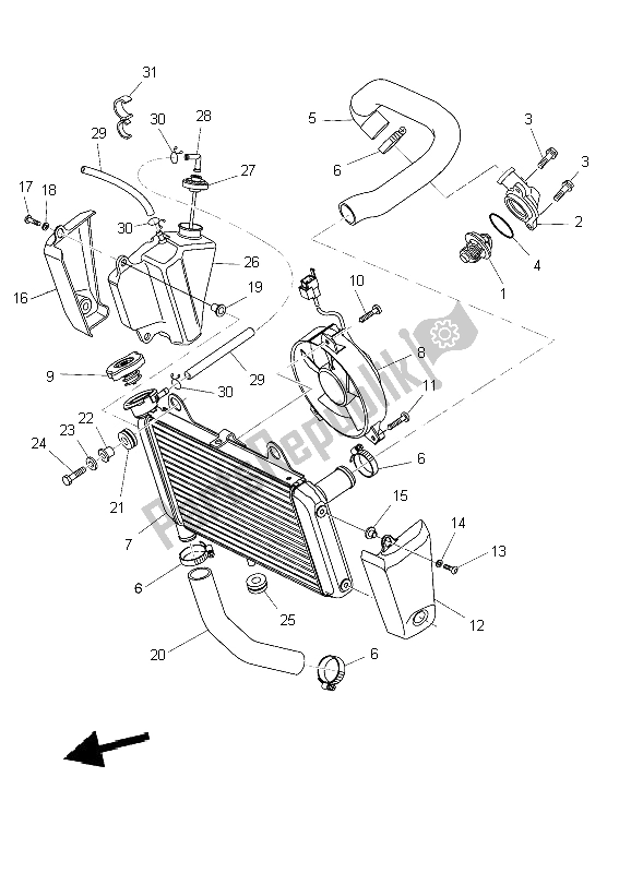 Tutte le parti per il Tubo Del Radiatore del Yamaha MT 03 660 2009