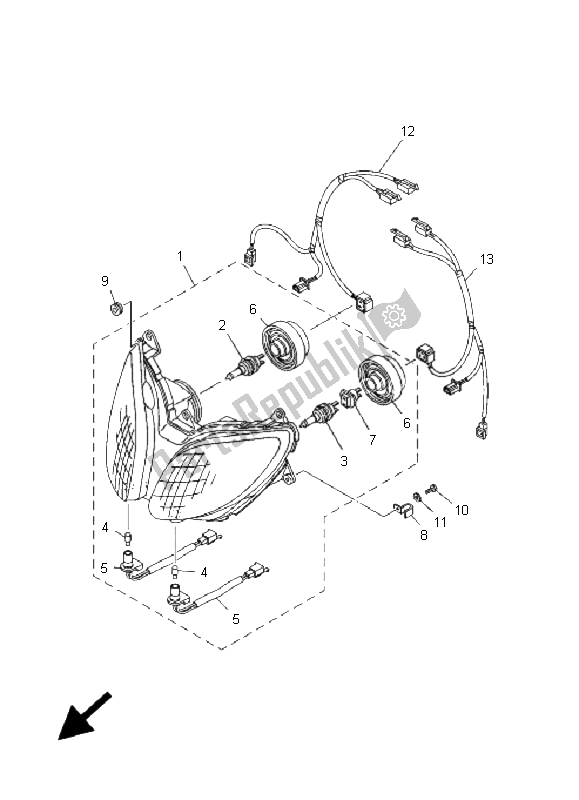 Todas las partes para Faro de Yamaha XP 500A T MAX 2005