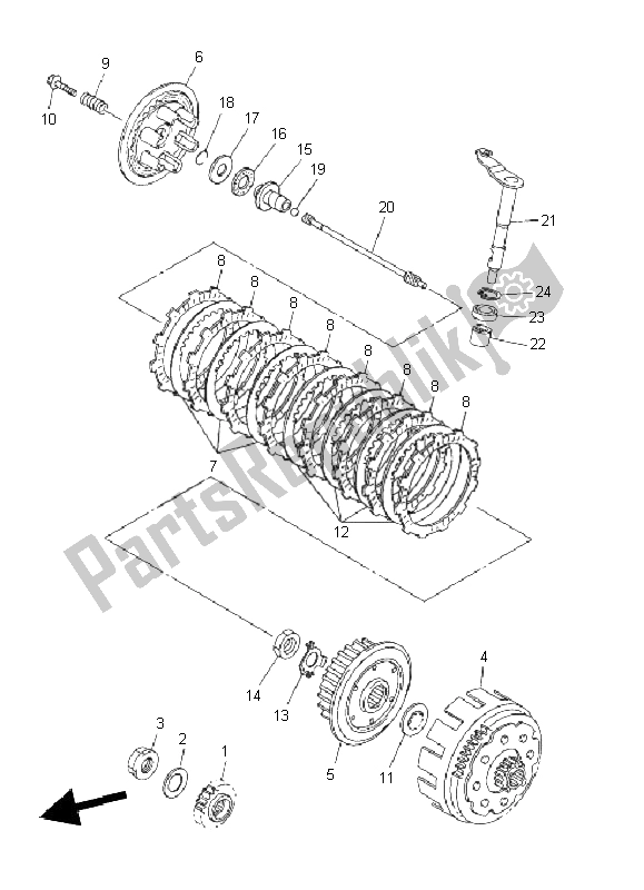 Todas las partes para Embrague de Yamaha WR 450F 2011