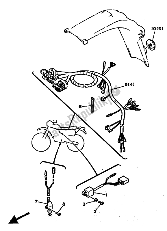 All parts for the Alternate (electrical) (for Uk) of the Yamaha XT 350 1986