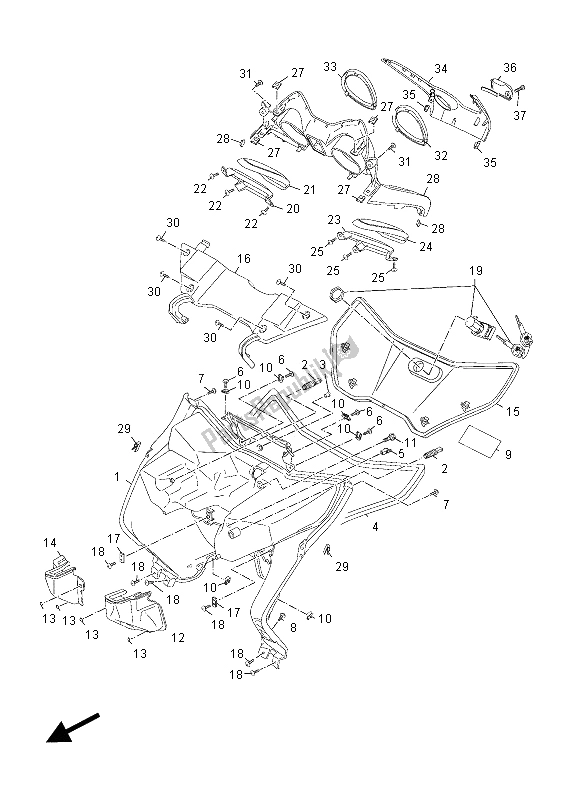 Tutte le parti per il Scudo Per Le Gambe del Yamaha YP 250 RA X MAX 2012