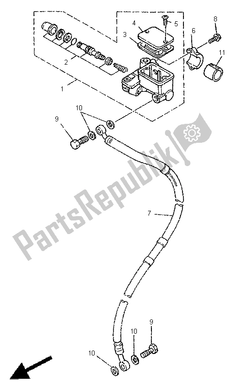 Tutte le parti per il Pompa Freno Anteriore del Yamaha DT 125R 1998