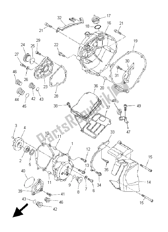 All parts for the Crankcase Cover 1 of the Yamaha FZ1 NA Fazer 1000 2008