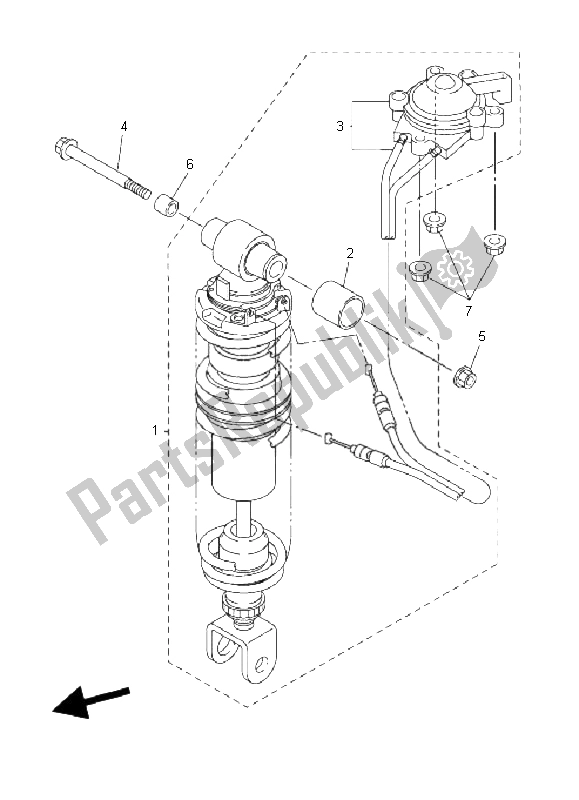 Tutte le parti per il Sospensione Posteriore del Yamaha FJR 1300A 2006