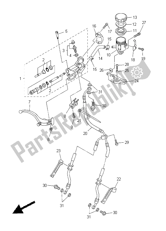 Todas as partes de Cilindro Mestre Dianteiro do Yamaha YZF R6 600 2012