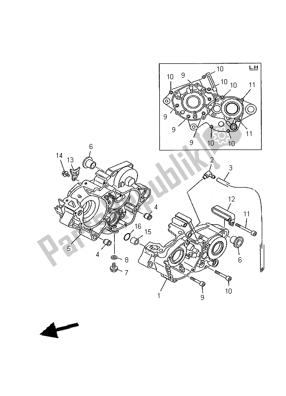 Todas as partes de Bloco Do Motor do Yamaha YZ 125 2002