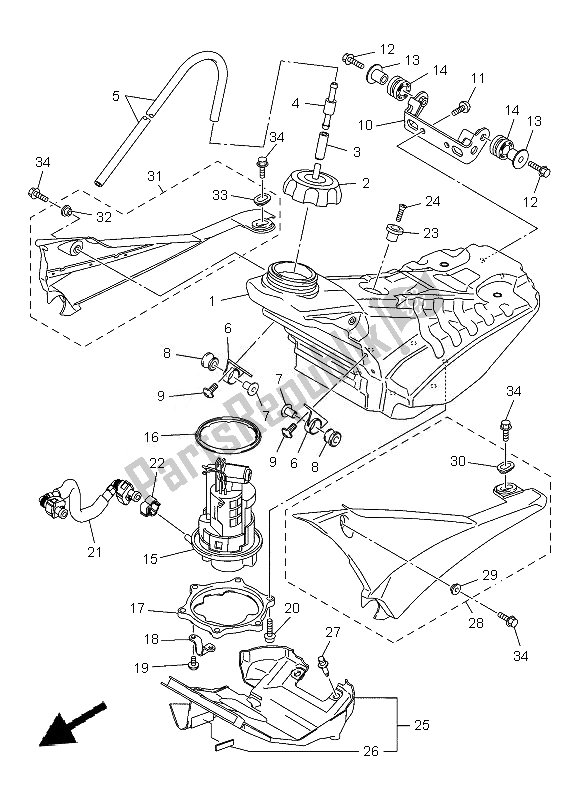 Toutes les pièces pour le Réservoir D'essence du Yamaha YZ 450F 2013