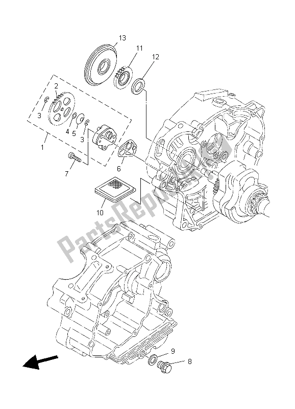 All parts for the Oil Pump of the Yamaha XT 125R 2006