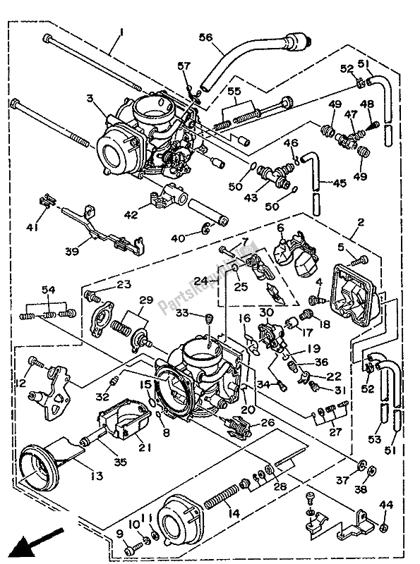 All parts for the Carburetor of the Yamaha XTZ 750 Supertenere 1991