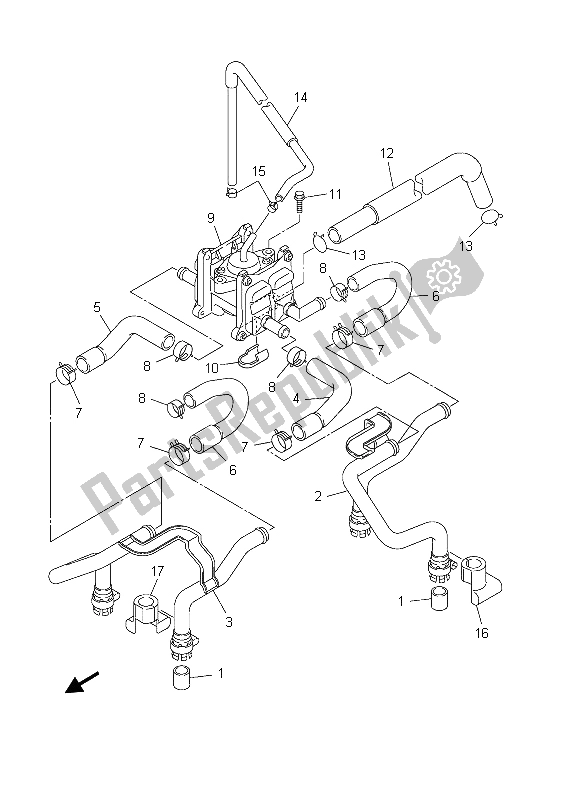 All parts for the Air Induction System of the Yamaha XJR 1300 2003