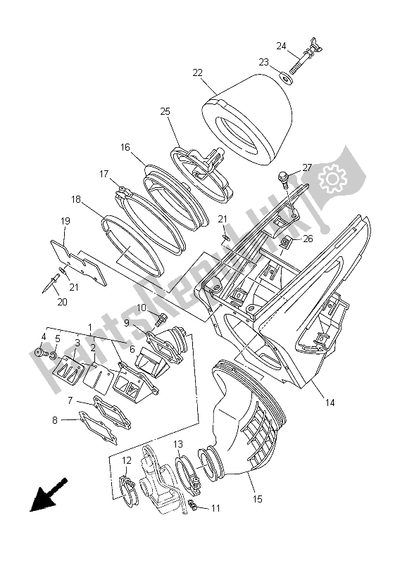 Todas as partes de Ingestão do Yamaha YZ 250 2005