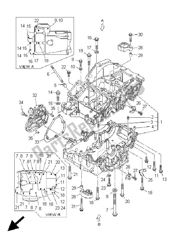 Todas as partes de Bloco Do Motor do Yamaha TDM 900 2005