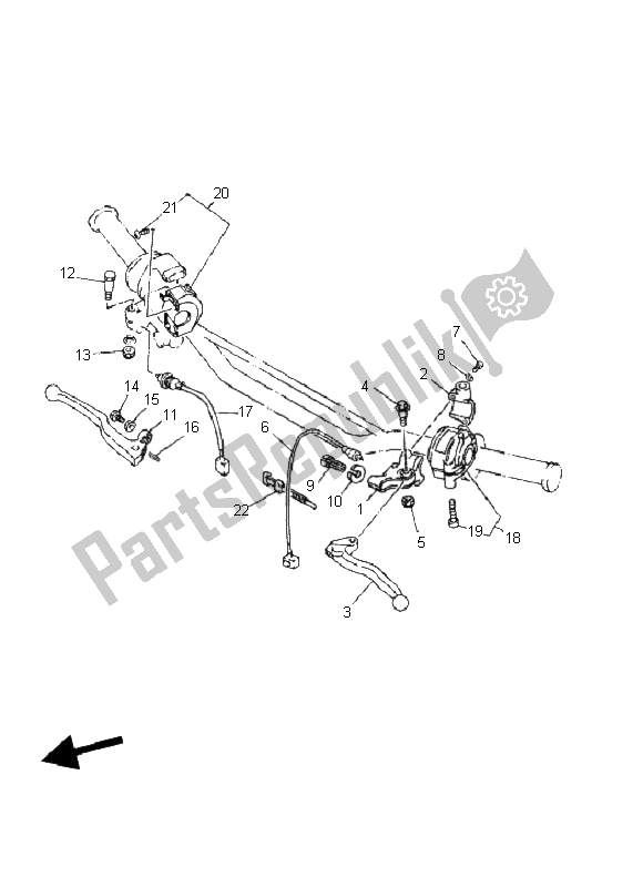 All parts for the Handle Switch & Lever of the Yamaha DT 125 RE 2006