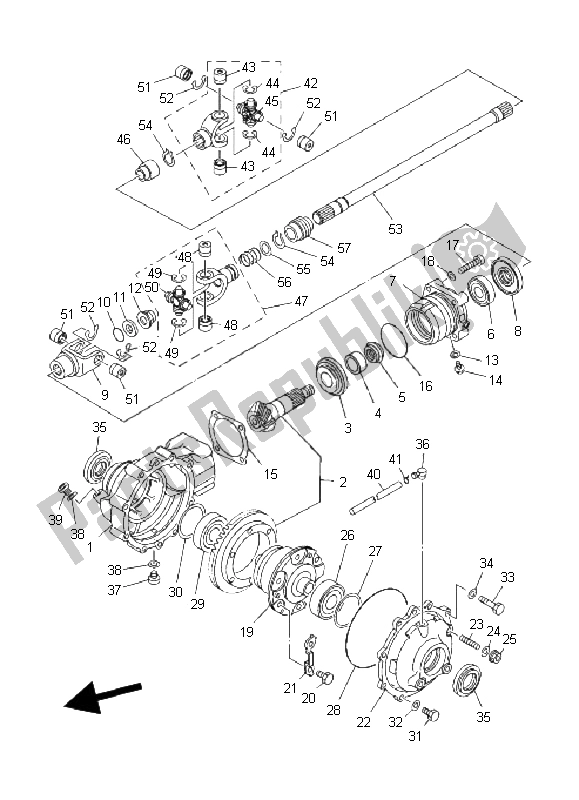 Todas las partes para Diferencial Delantero de Yamaha YFM 400 FP BIG Bear PRO 2004