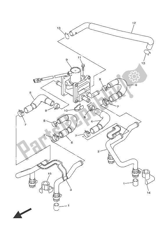 All parts for the Air Induction System of the Yamaha XJR 1300C 2016