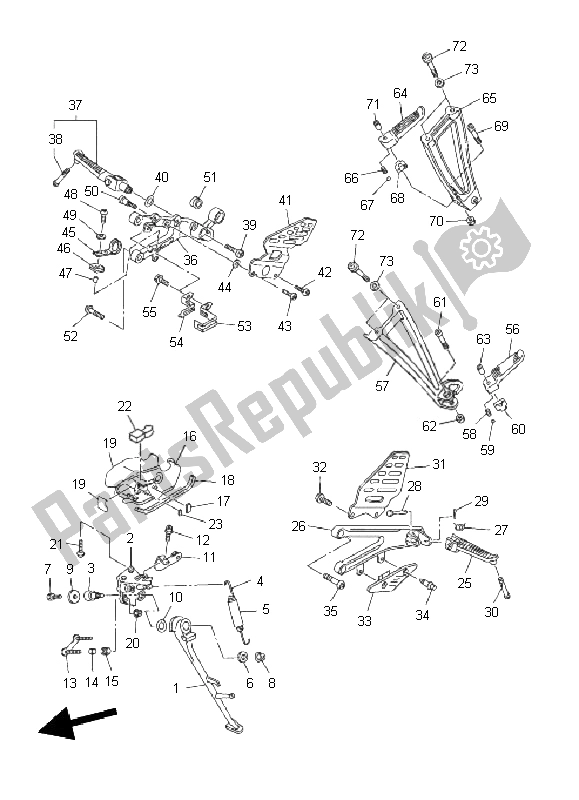 Tutte le parti per il Stand E Poggiapiedi del Yamaha YZF R6 600 2011