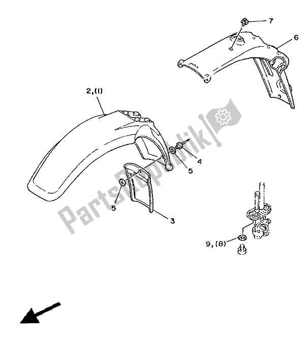 Tutte le parti per il Alternato (telaio) (per No-se) del Yamaha XT 350 1991