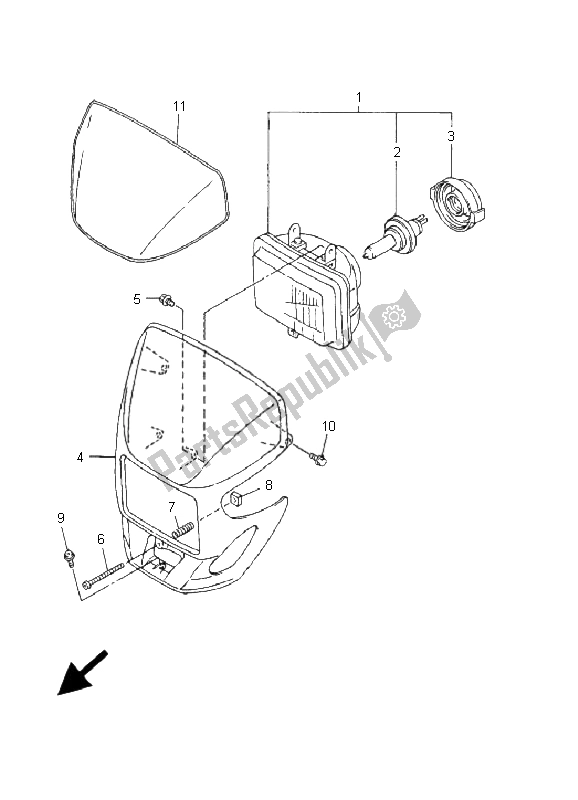 Toutes les pièces pour le Phare du Yamaha WR 426F 400F 2001