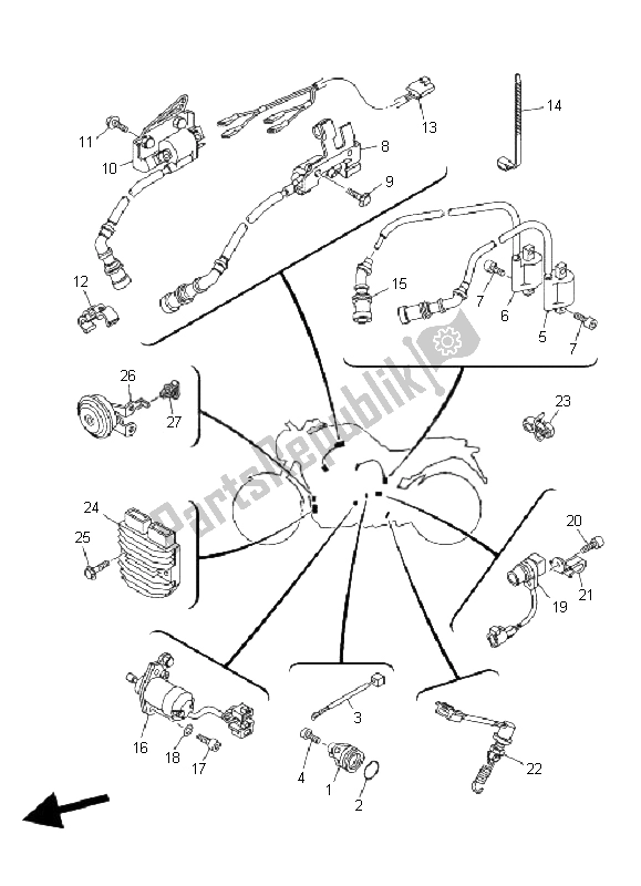 All parts for the Electrical 1 of the Yamaha MT 01 5 YU4 1670 2006