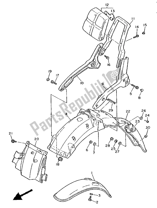 All parts for the Fender of the Yamaha XV 1000 SE Virago 1988