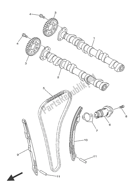 All parts for the Camshaft & Chain of the Yamaha AJS6 SAP 2016