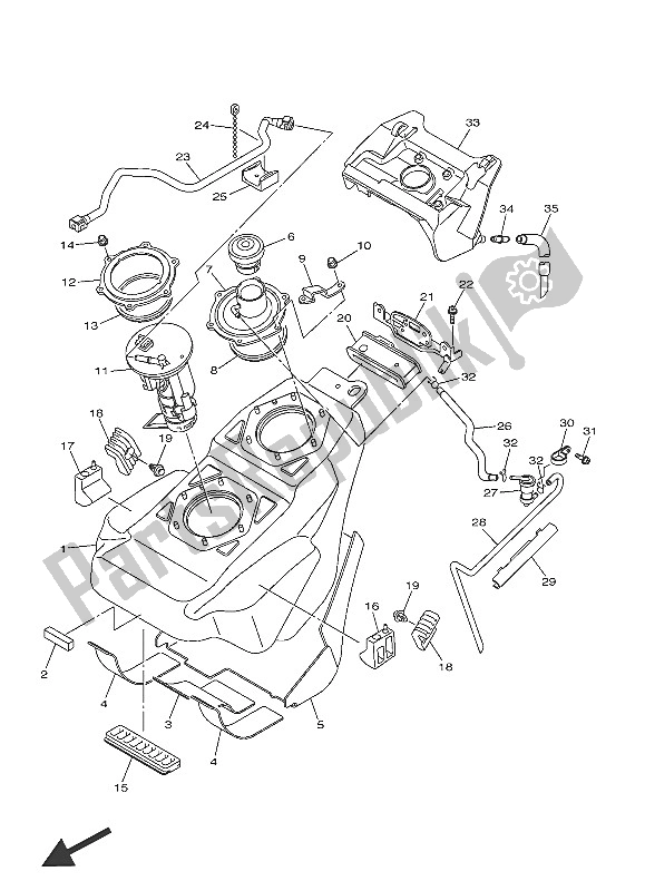 All parts for the Fuel Tank of the Yamaha VMX 17 1700 2016