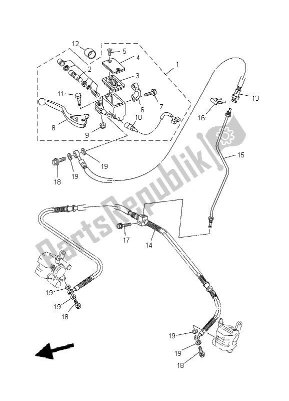 Wszystkie części do Przedni Cylinder G?ówny Yamaha YFM 350R 2010