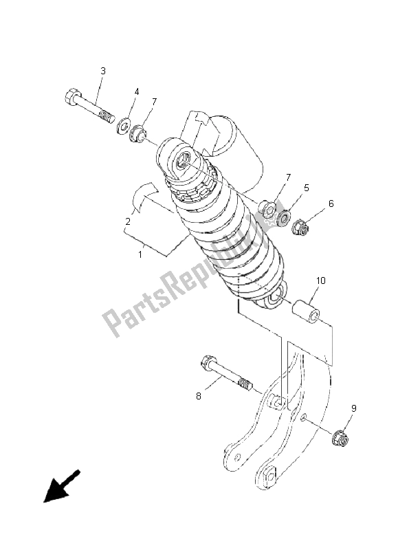 Tutte le parti per il Sospensione Posteriore del Yamaha YFM 350R 2009