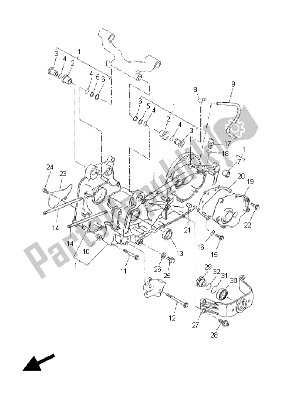 Tutte le parti per il Carter del Yamaha YP 250R X MAX 2008