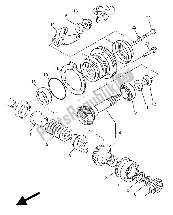 Todas las partes para Engranaje De Accionamiento Medio de Yamaha XVZ 1300A Royalstar 1998