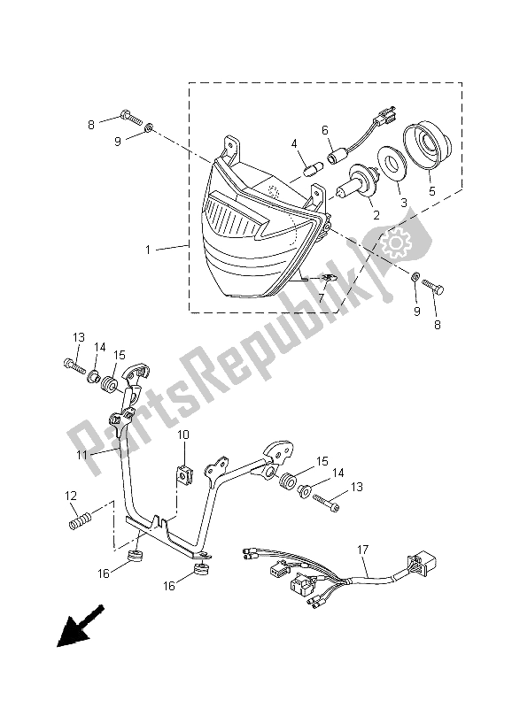 Tutte le parti per il Faro del Yamaha XT 660X 2005