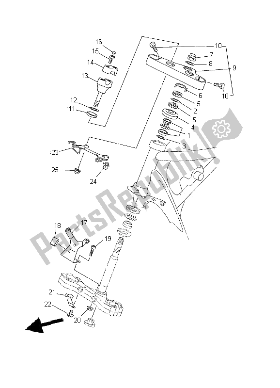 All parts for the Steering of the Yamaha XVS 650A Dragstar Classic 2002