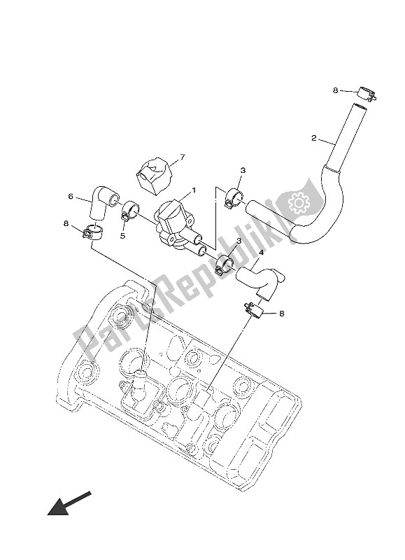 All parts for the Air Induction System of the Yamaha MT 09 900 2016