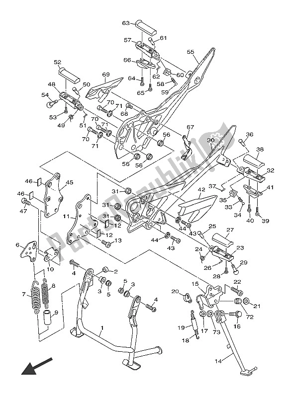 Tutte le parti per il Stand E Poggiapiedi del Yamaha XJ6F 600 2016