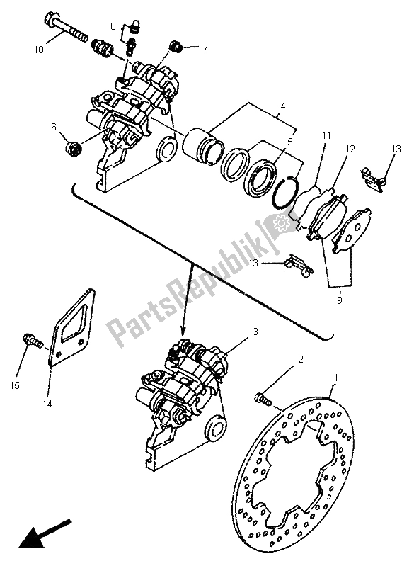 Todas las partes para Pinza De Freno Trasero de Yamaha TDR 125 1995