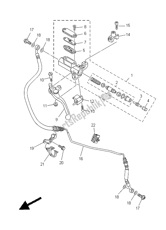 Todas las partes para Cilindro Maestro Delantero 2 de Yamaha XT 1200Z Tenere 2012