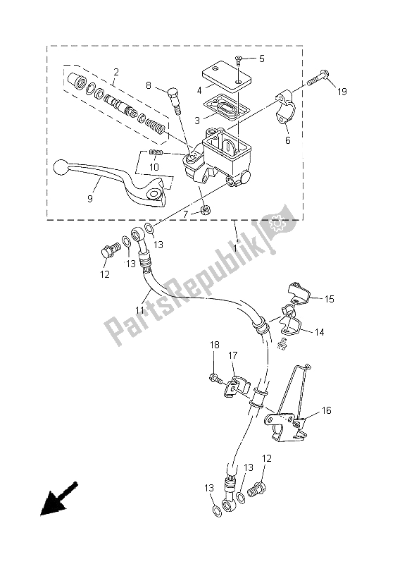 Wszystkie części do Przedni Cylinder G?ówny Yamaha YBR 125 ED 2005