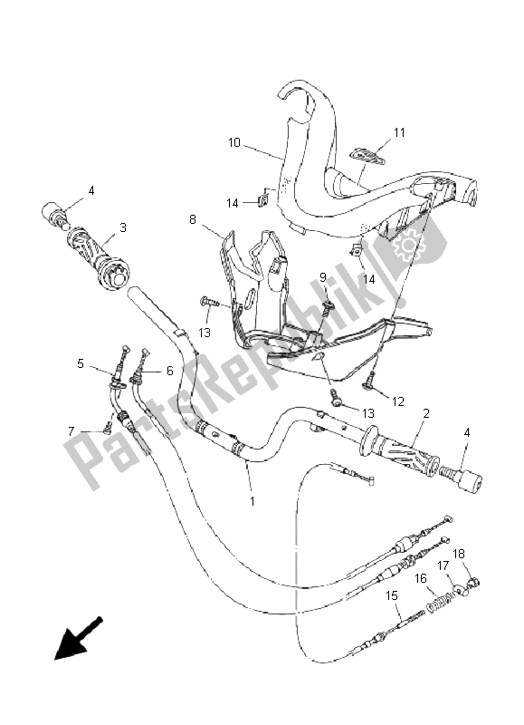 Alle onderdelen voor de Stuurhendel En Kabel van de Yamaha XP 500A T MAX 2006