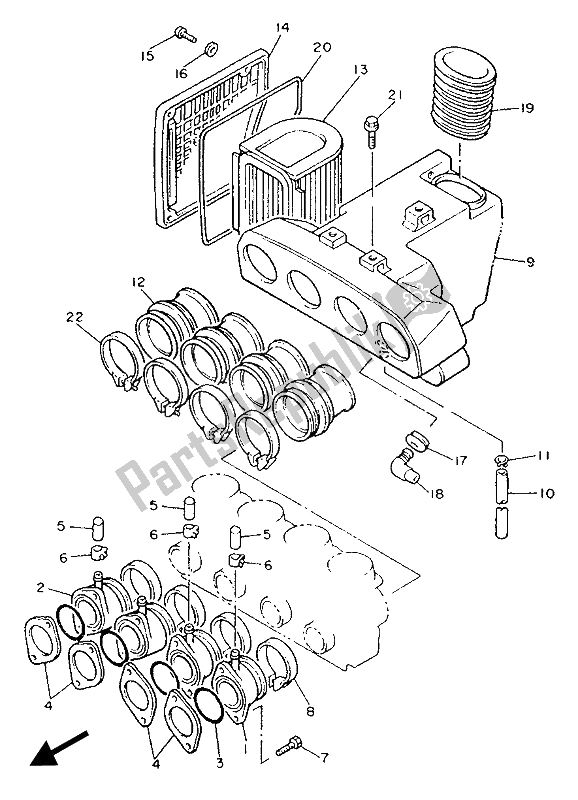 Toutes les pièces pour le Admission du Yamaha XJ 900F 1989