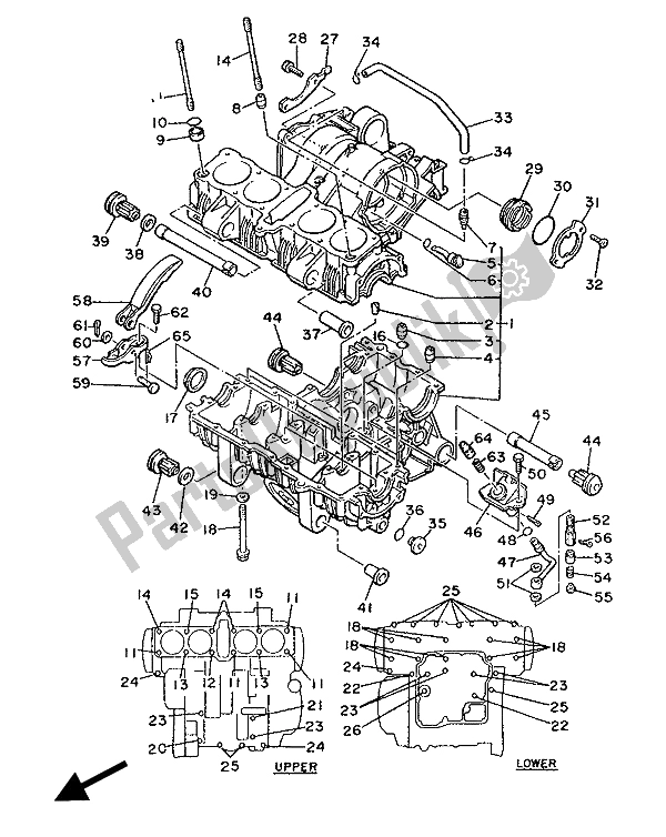Todas as partes de Bloco Do Motor do Yamaha FZ 600 1986