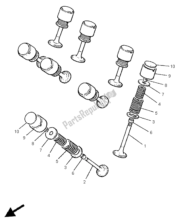 All parts for the Valve of the Yamaha V MAX 12 1200 1999
