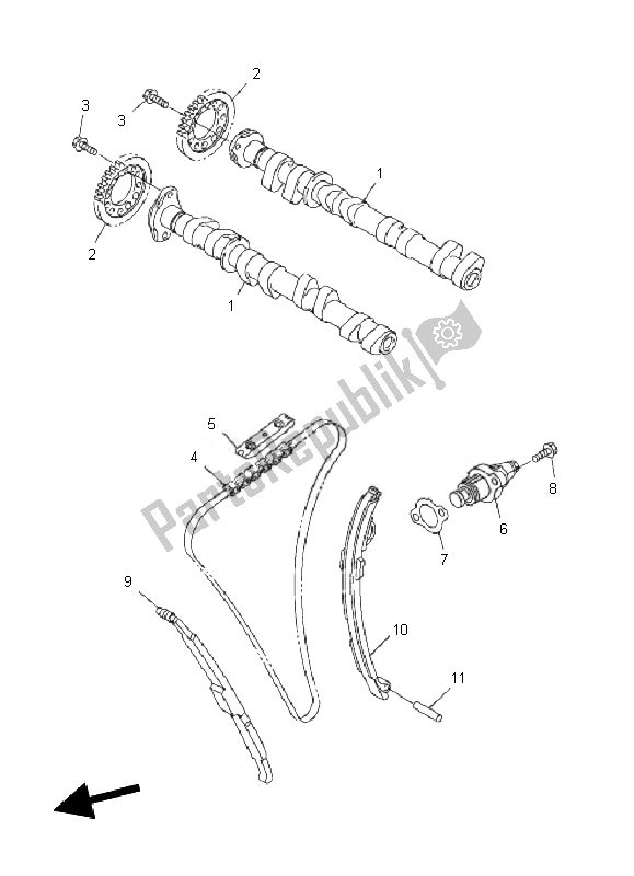 All parts for the Camshaft & Chain of the Yamaha FJR 1300 AS 2010