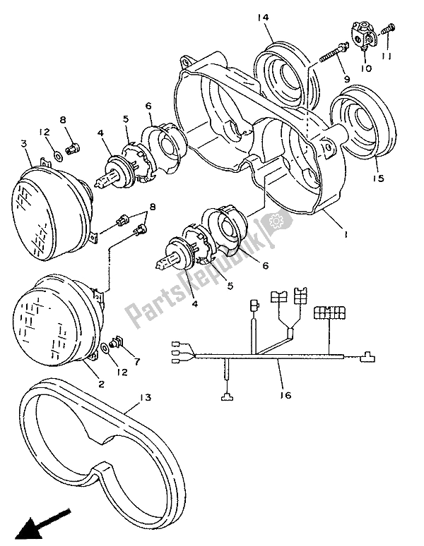 Todas las partes para Alternativo (medidor-faro) (para Oc) de Yamaha TDM 850 1994