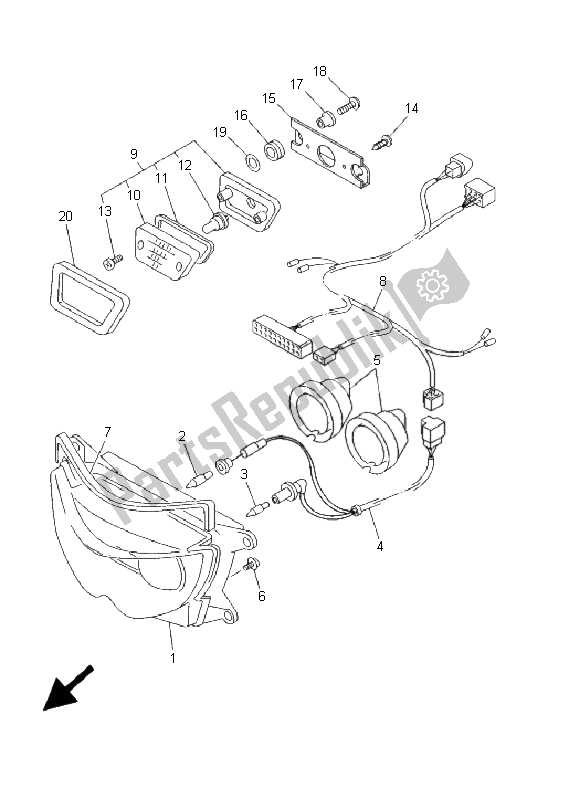 Todas las partes para Faro de Yamaha TDM 850 2000